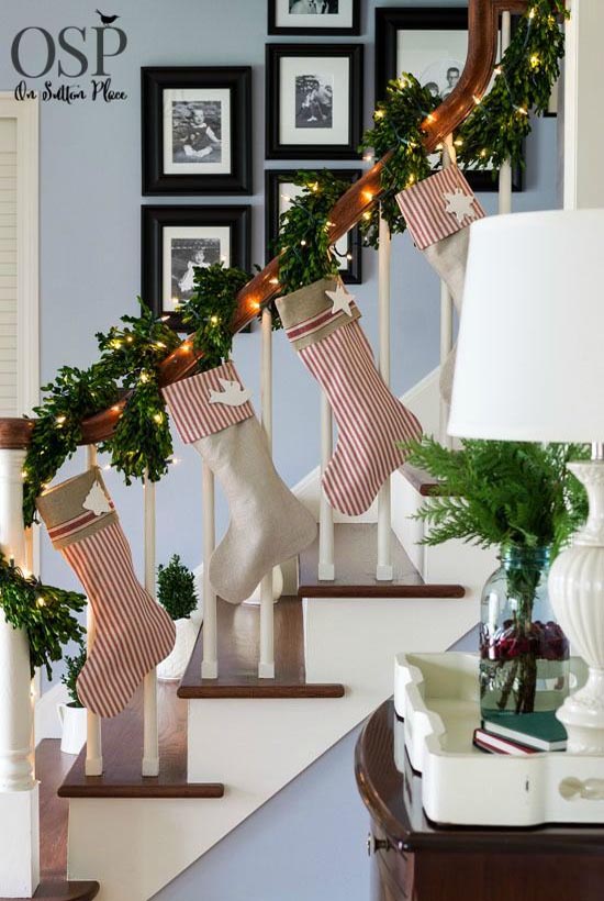 40+ Festive Christmas Banister Decorations Ideas - All 