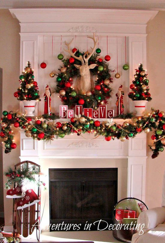 40+ Wonderful Christmas Mantel Decorations Ideas - All About Christmas