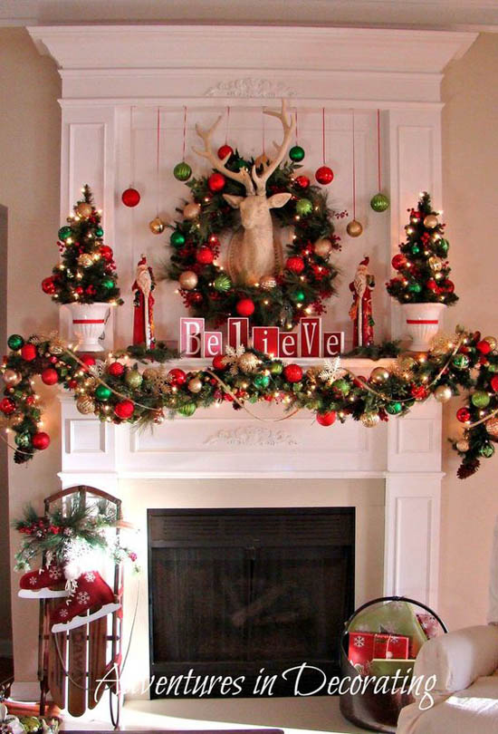 40+ Wonderful Christmas Mantel Decorations Ideas  All About Christmas