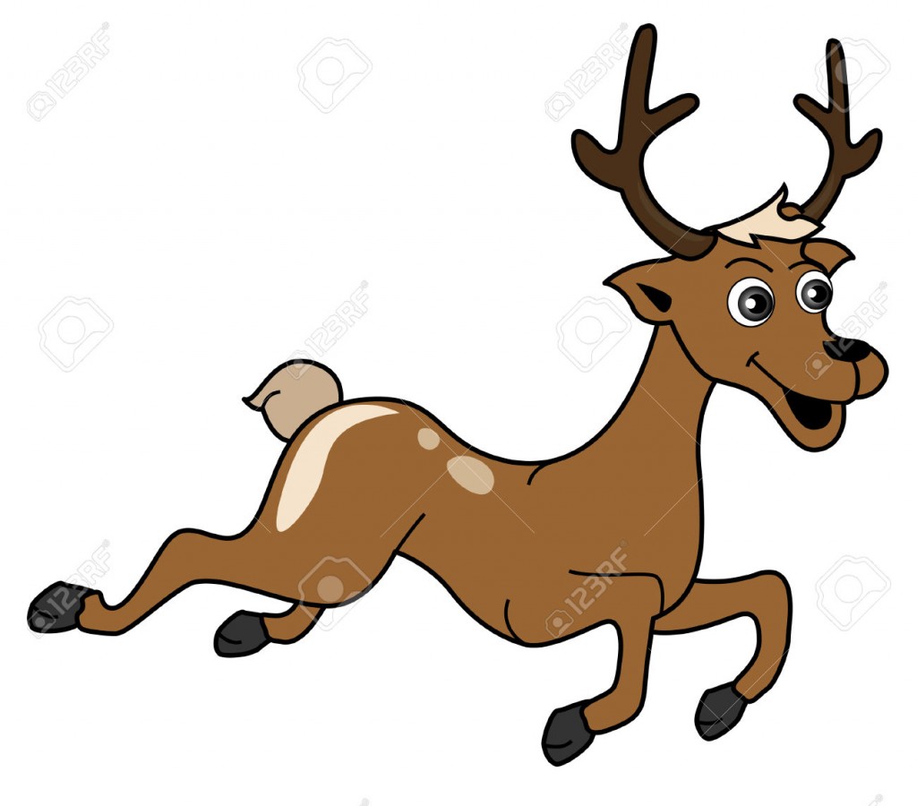 Reindeer Illustration with Clipping Path