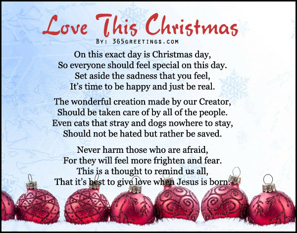 Christian Christmas Poems For Cards